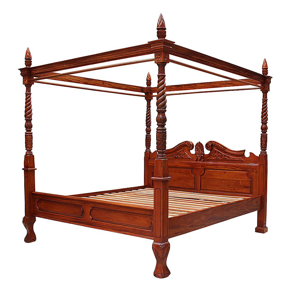 Queen Anne Four Poster Bed - King Size