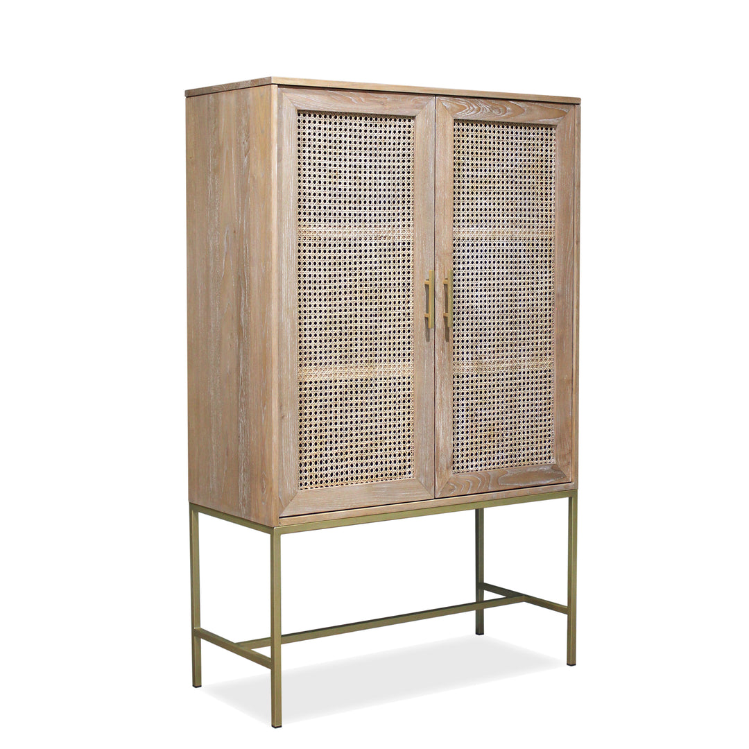 Mala timber and rattan cabinet