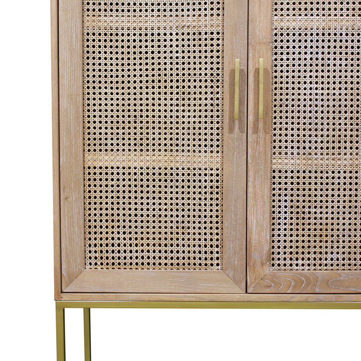 Mala timber and rattan cabinet