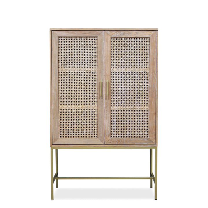 Mala timber and rattan cabinet