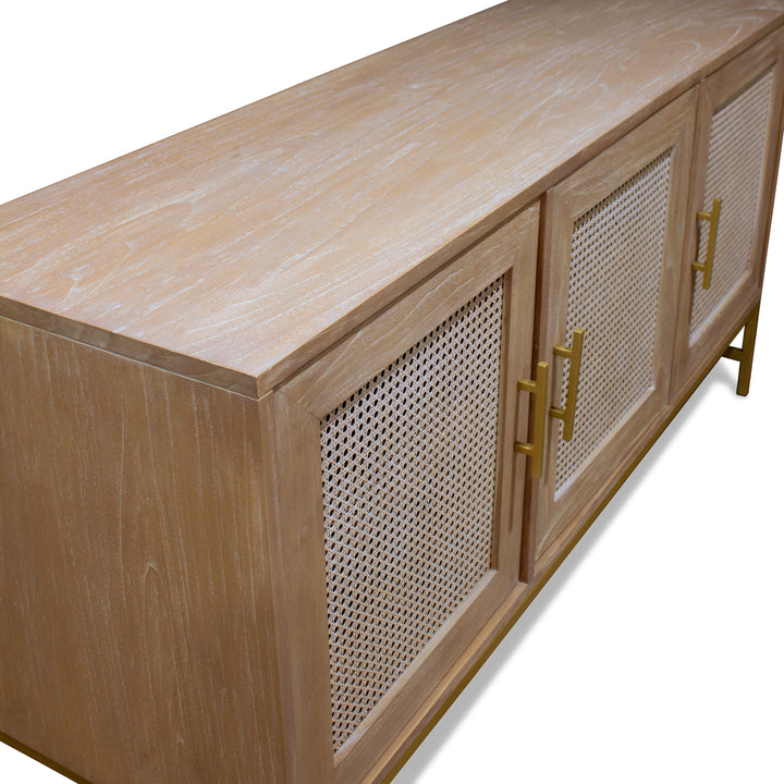 Mala Timber and rattan 3 door buffet