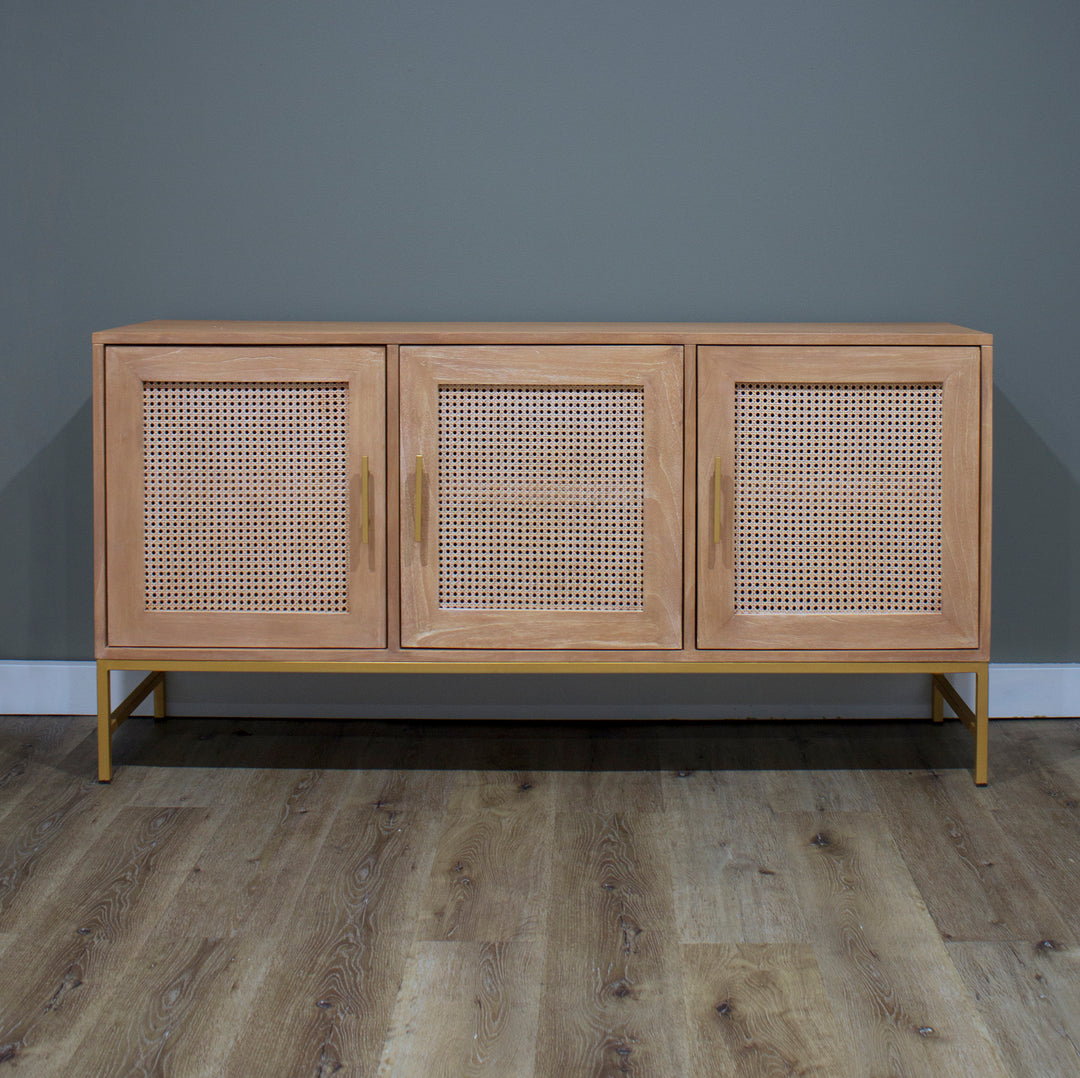 Mala Timber and rattan 3 door buffet