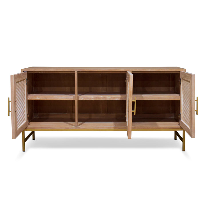 Mala Timber and rattan 3 door buffet