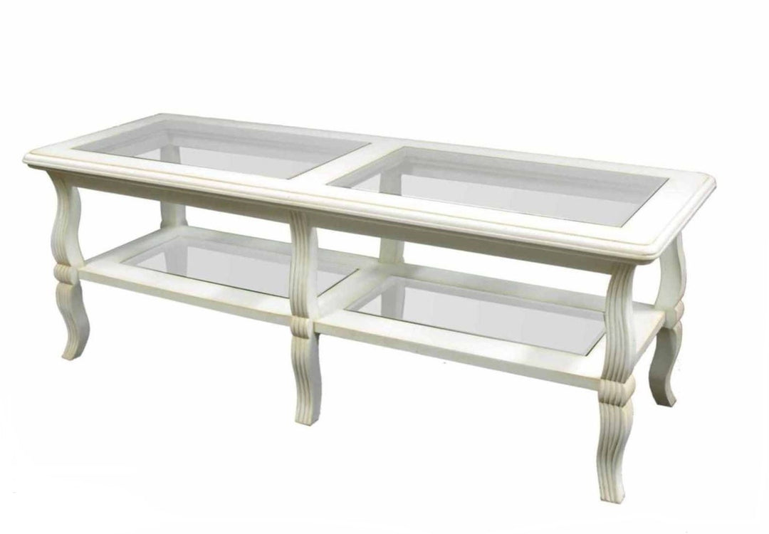 Glass Top & Shelf Coffee Table