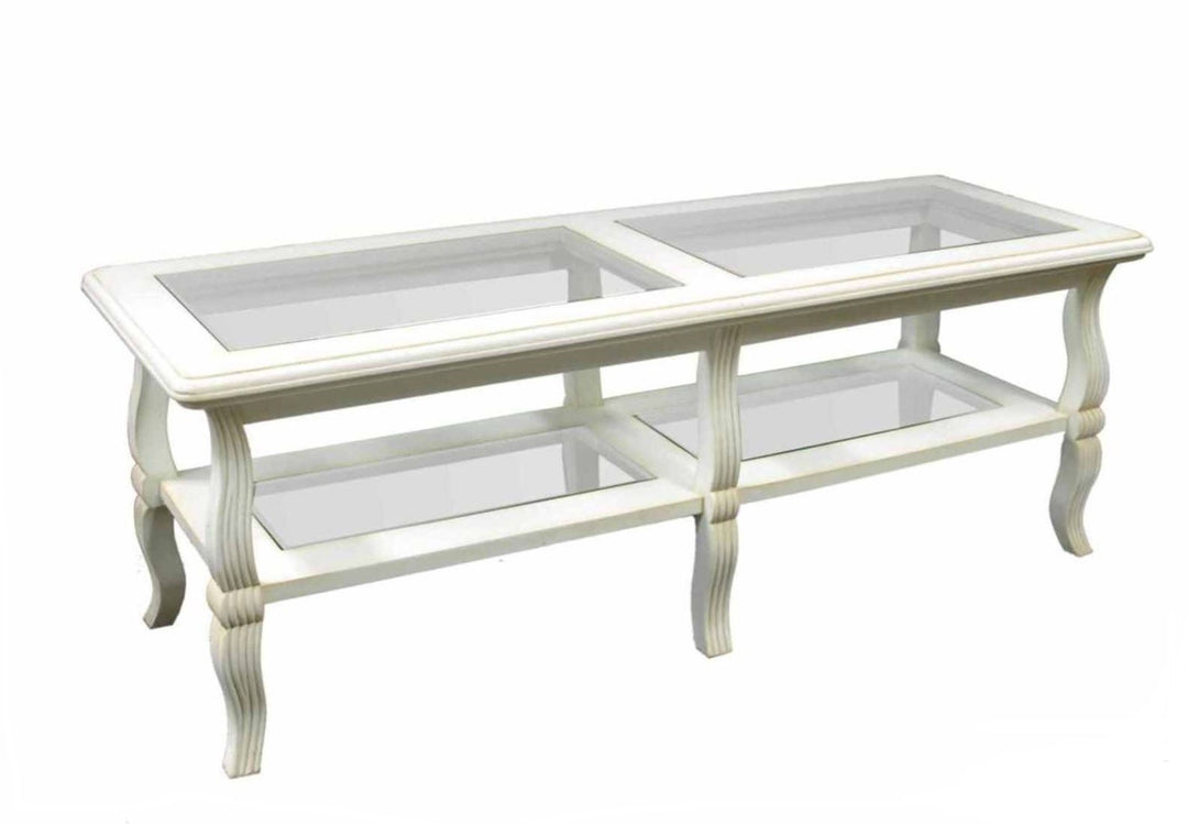 Glass Top & Shelf Coffee Table