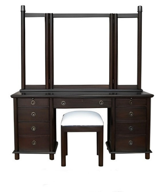 Pencil Dressing Table with Panelled Mirrors