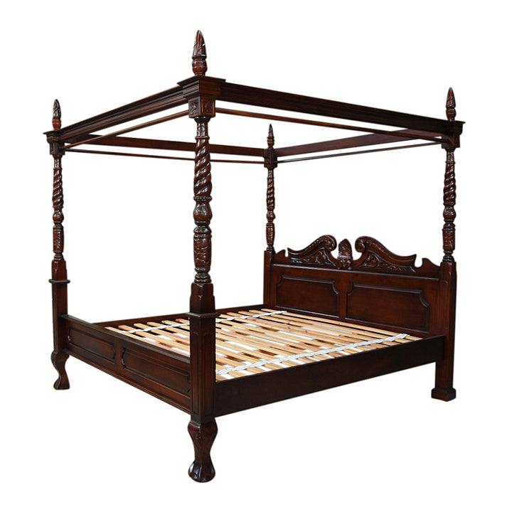 Queen Anne Four Poster Bed - King Size