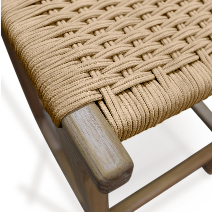 String weave timber stool