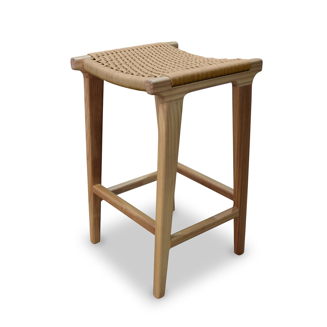 String weave timber stool