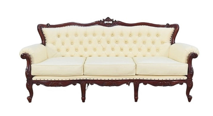 Large Three Seater Carved Couch