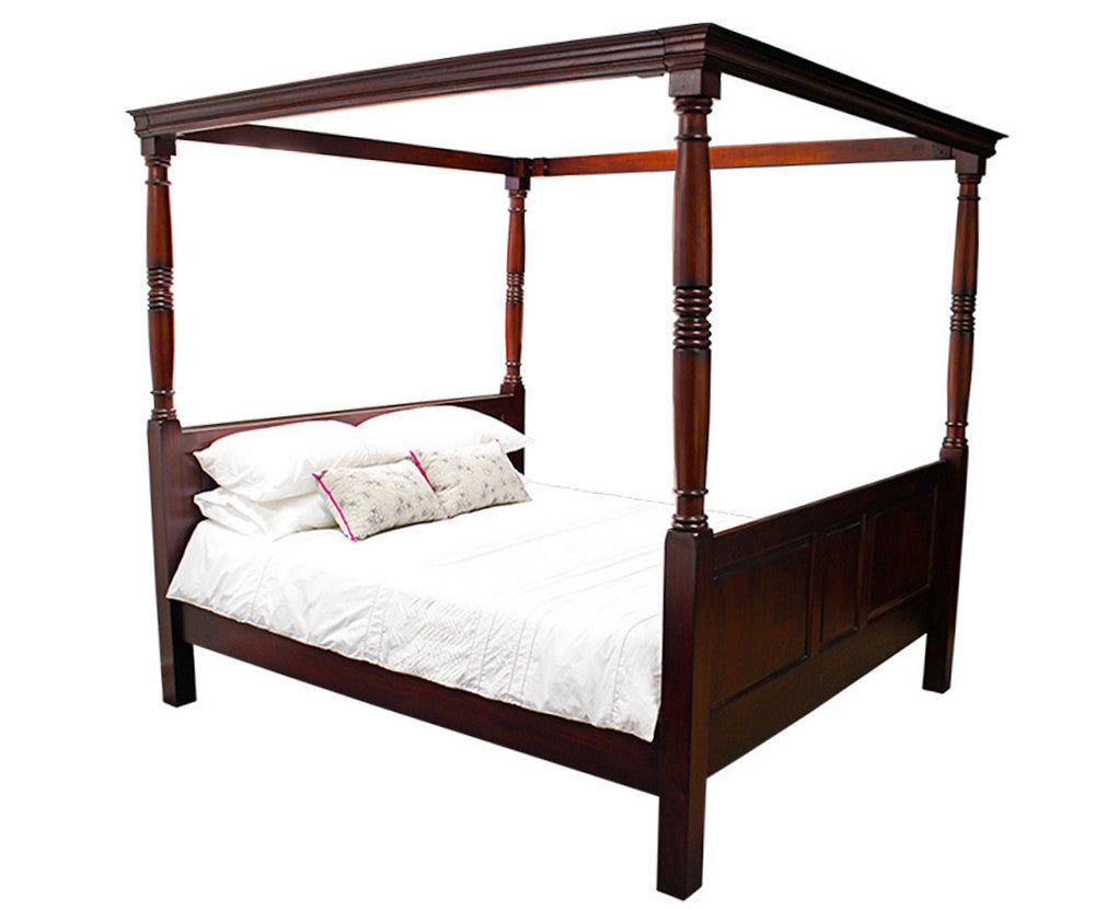 Jacobean Four Poster Bed - Queen size