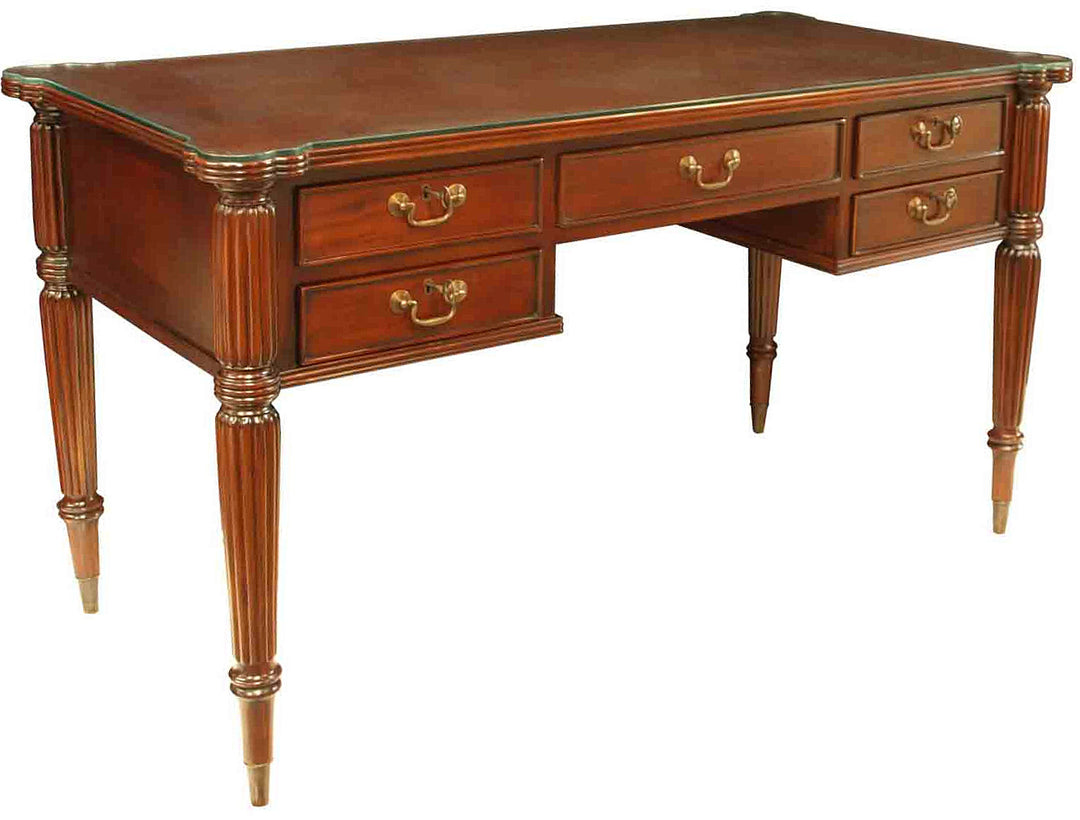 Regent Mahogany Glass Top Writing Desk