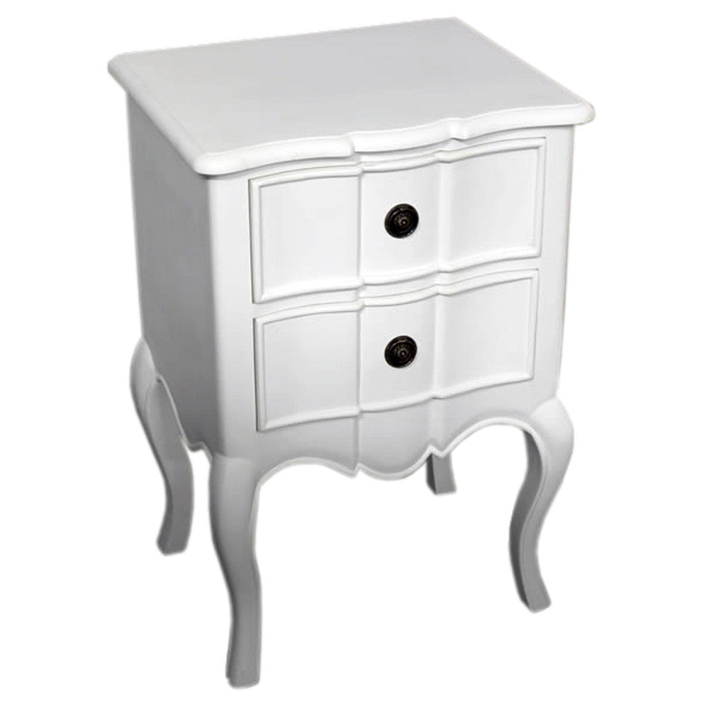 French Louis Style Double Drawer Bedside Table - Wholesale