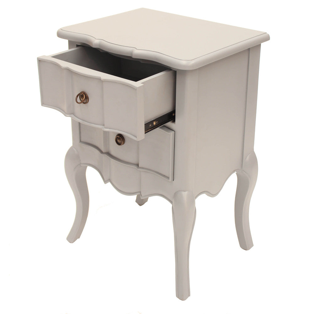 French Louis Style Double Drawer Bedside Table - Wholesale