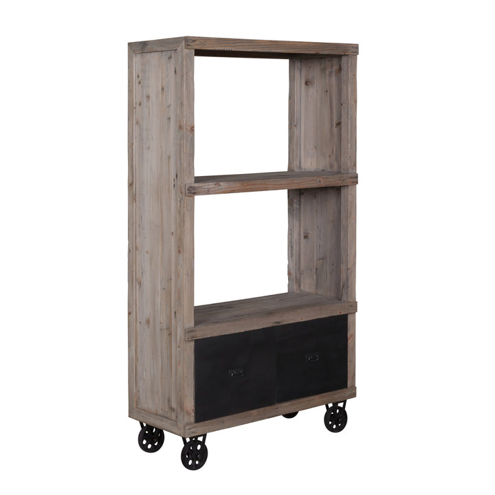 Industrial Bookshelf with Drawers