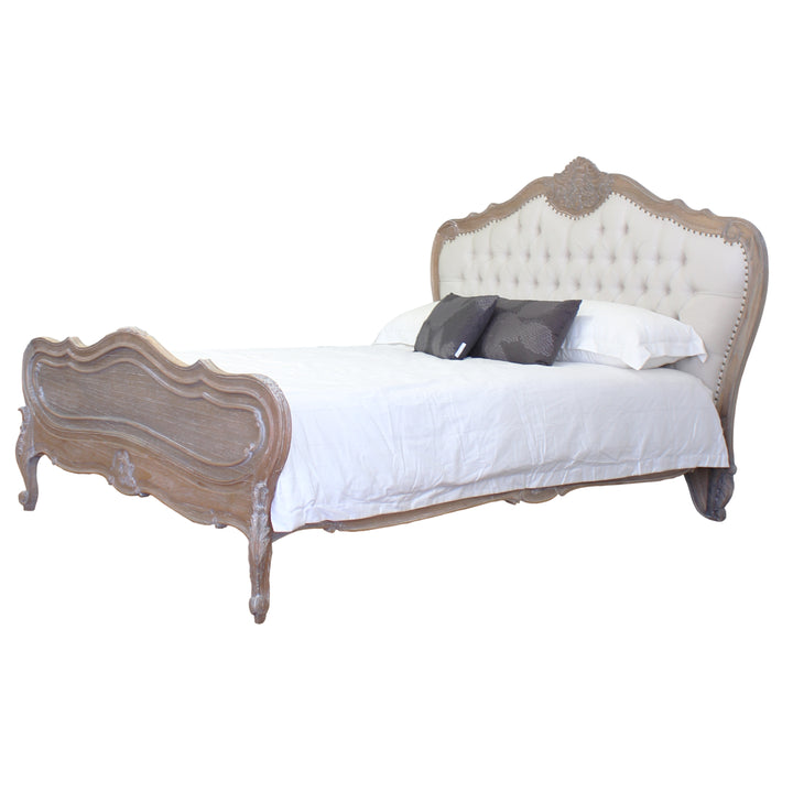 Louis Upholstered Bed Frame - Queen Size - Wholesale