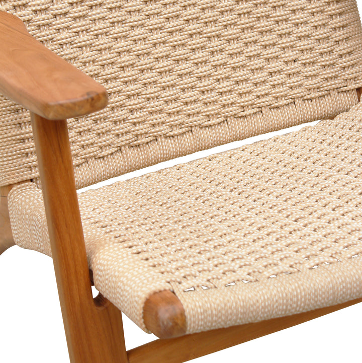 Teak and String Weave Easy Chair - Wholesale