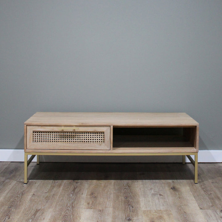 Mala Timber and rattan coffee table