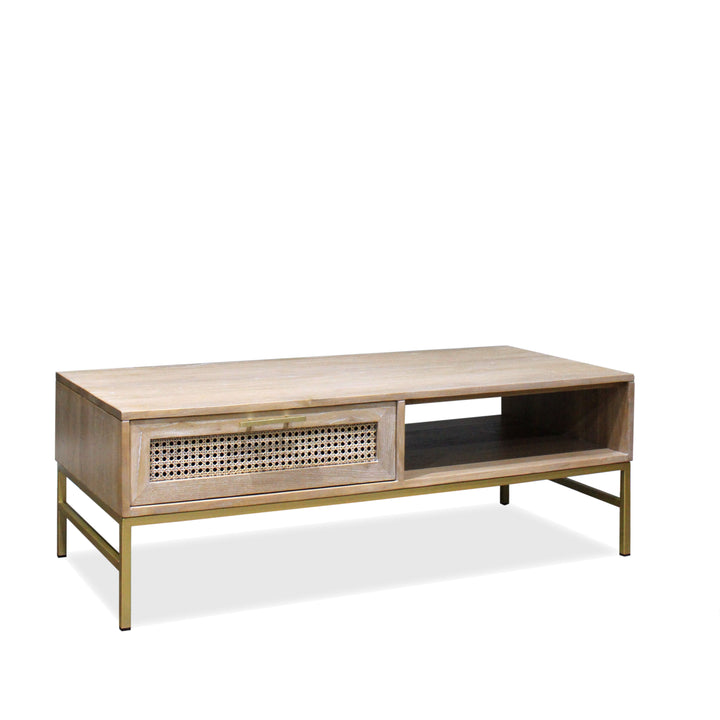 Mala Timber and rattan coffee table