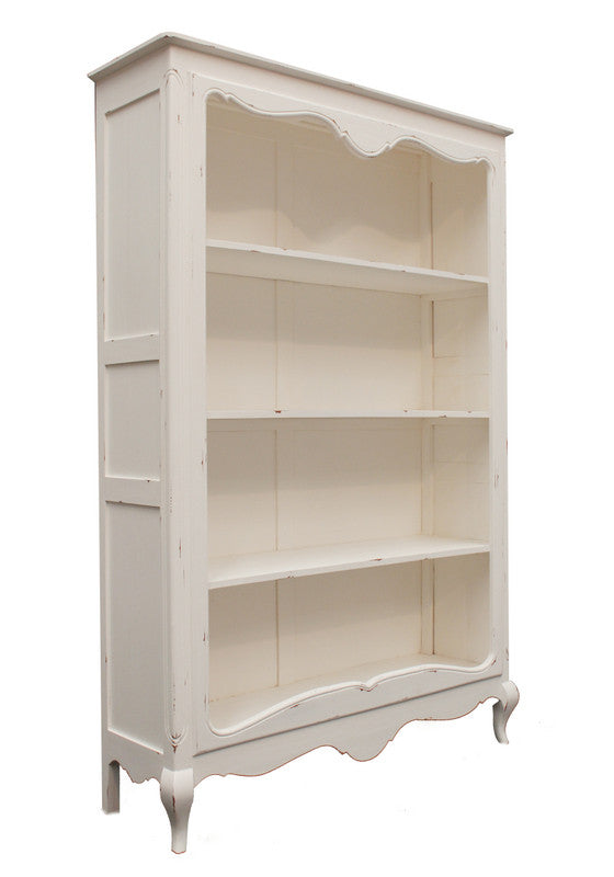 Distressed White Bookcase